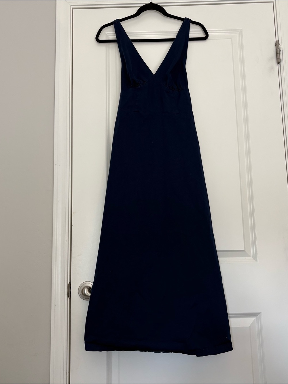A New Day Women’s Navy Elegant Backless V-Neck Maxi Dress